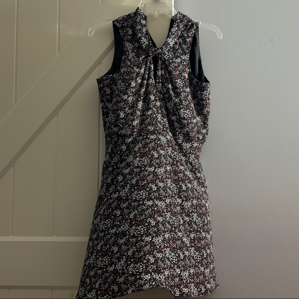 LOFT Black and White Floral Mini Dress